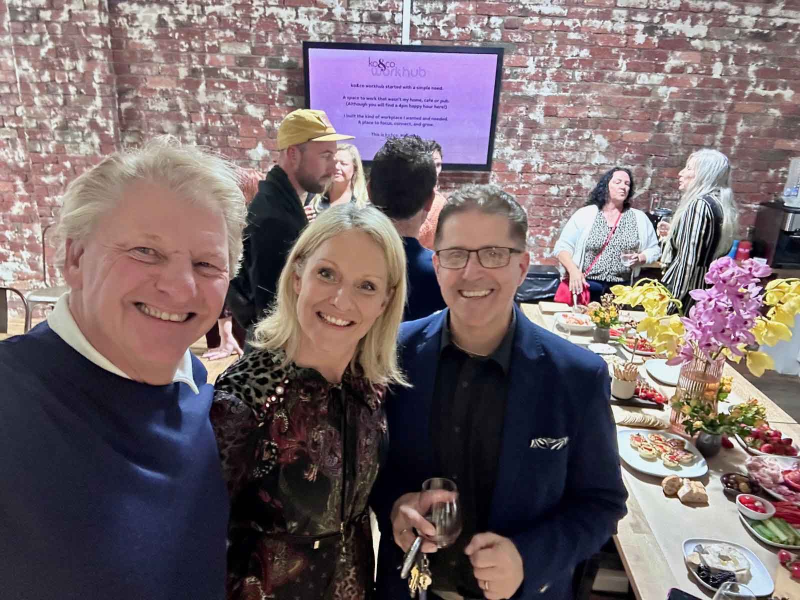 ko&co launch night guests, including Errol—founder’s best friend and long-time supporter—sharing in the celebration